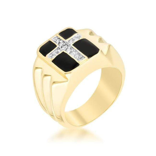 Faceted Cross Cubic Zirconia Ring Rings JGI   