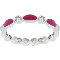 Thumbnail for Fuchsia Link Enamel Stacker Ring Rings JGI   