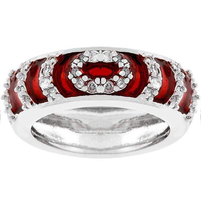 Garnet Enamel Ripple Ring Rings JGI   