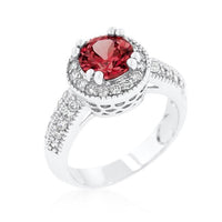 Thumbnail for Halo Cubic Zirconia Engagement Ring, 2 Ct Garnet Engagement Ring Rings JGI   