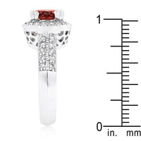 Thumbnail for Halo Cubic Zirconia Engagement Ring, 2 Ct Garnet Engagement Ring Rings JGI   