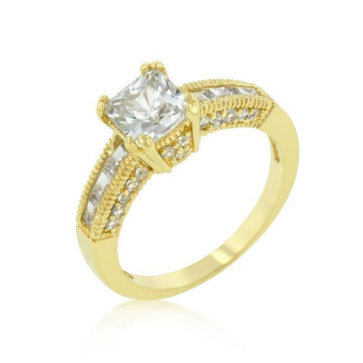 Golden Milgrain Texture Engagement Ring Rings JGI   