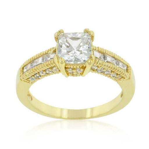 Golden Milgrain Texture Engagement Ring Rings JGI   