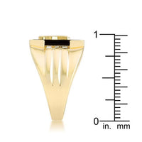 Thumbnail for Goldtone Onyx Masonic Ring with CZ Accents Rings JGI   