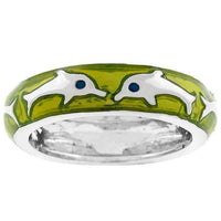 Thumbnail for Green Apple Dolphin Enamel Ring Rings JGI   