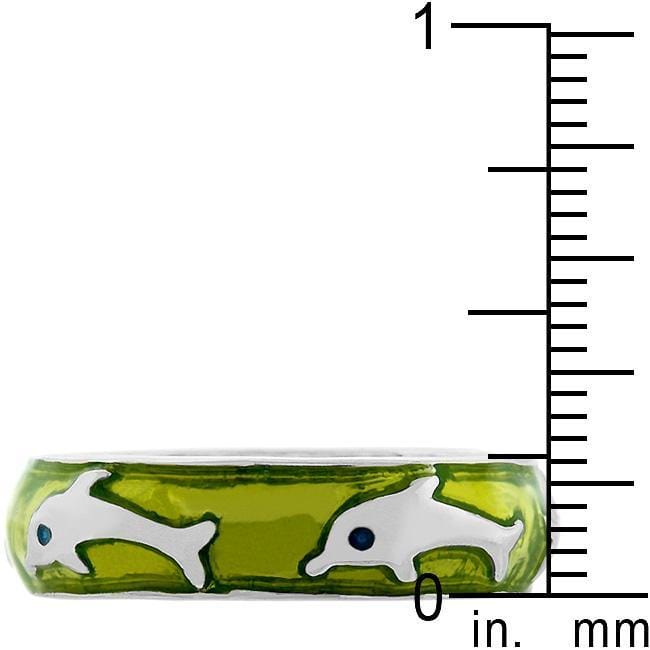 Green Apple Dolphin Enamel Ring Rings JGI   