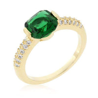 Thumbnail for Green Cushion Cut Cubic Zirconia Engagement Ring Rings JGI   