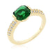 Green Cushion Cut Cubic Zirconia Engagement Ring Rings JGI   