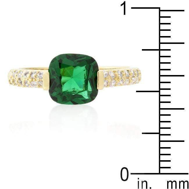 Green Cushion Cut Cubic Zirconia Engagement Ring Rings JGI   