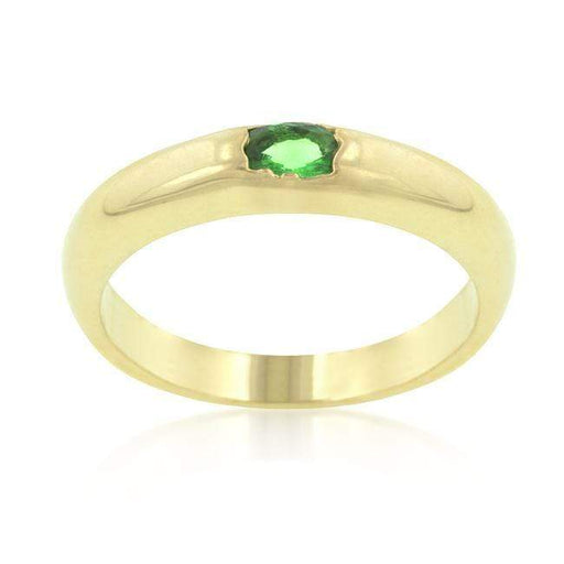 Green Oval Simple Ring Rings JGI   