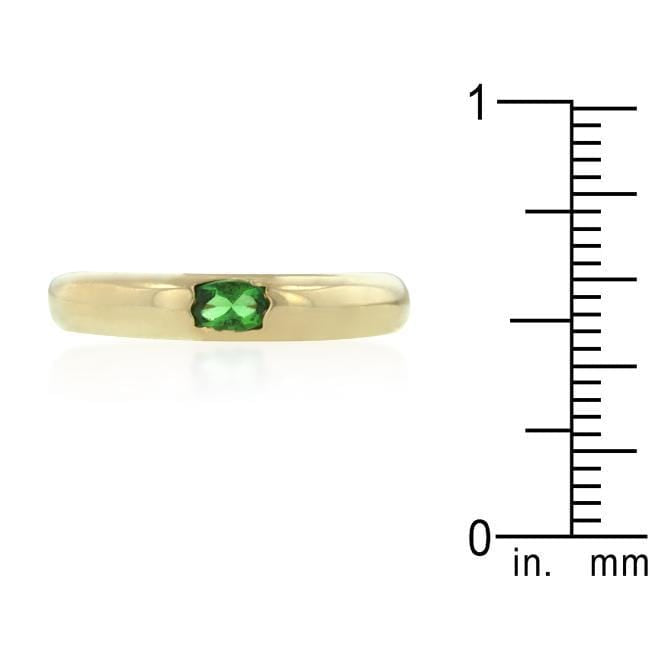 Green Oval Simple Ring Rings JGI   