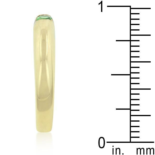 Green Oval Simple Ring Rings JGI   