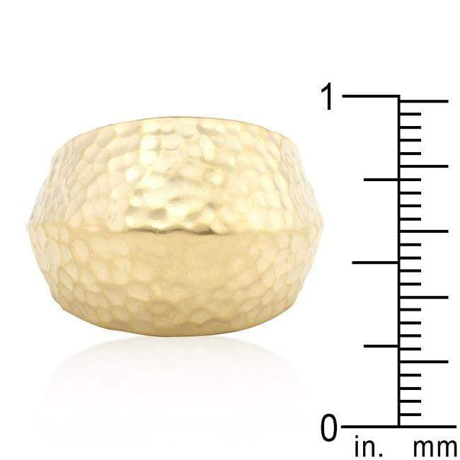 Hammered Golden Fashion Ring Rings JGI   
