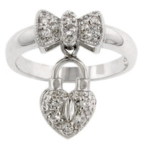 Thumbnail for Heart Lock Ribbon Ring Rings JGI   