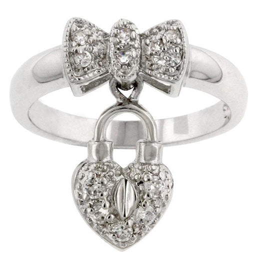 Heart Lock Ribbon Ring Rings JGI   