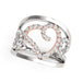 Heart Motif Filigree Style Diamond Ring in 14k White And Rose Gold (1/4 cttw) Rings Angelucci Jewelry   