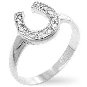 Horseshoe Cubic Zirconia Ring Rings JGI   