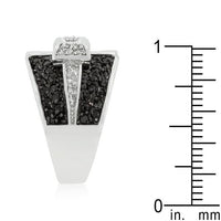 Thumbnail for Jet Black and Clear Cubic Zirconia Bow Tie Ring Rings JGI   