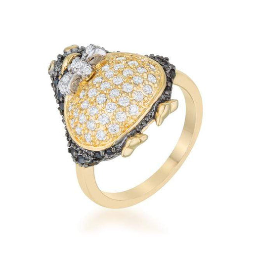 Jet Black Cubic Zirconia Penguin Fashion Ring Rings JGI   