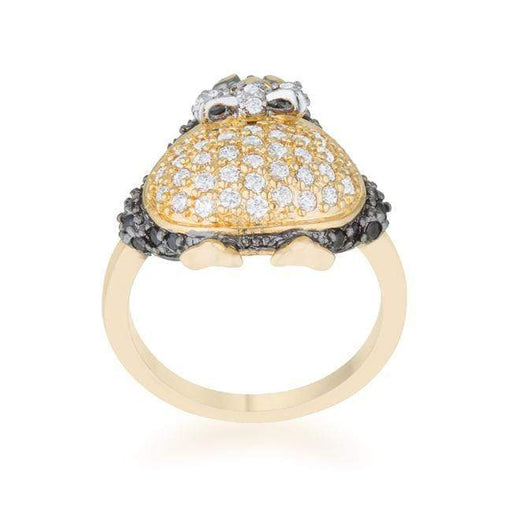 Jet Black Cubic Zirconia Penguin Fashion Ring Rings JGI   