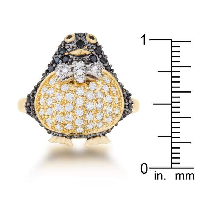 Jet Black Cubic Zirconia Penguin Fashion Ring Rings JGI   