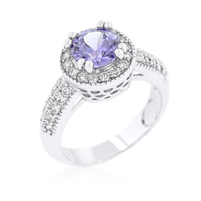 Lavender Halo Engagement Ring Rings JGI   