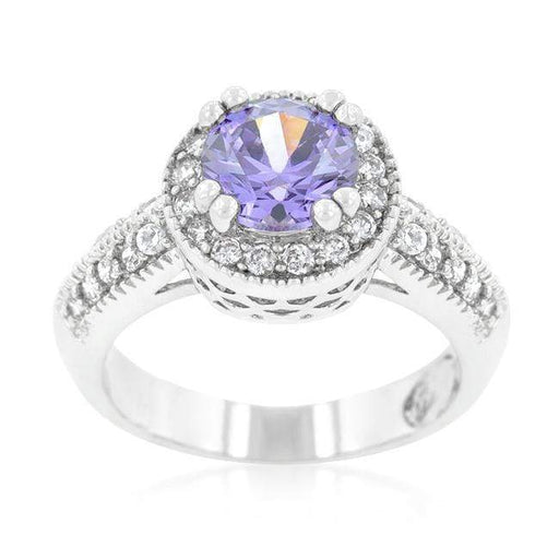 Lavender Halo Engagement Ring Rings JGI   