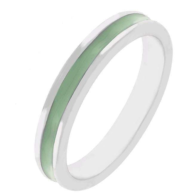 Light Green Enamel Eternity Ring Rings JGI   