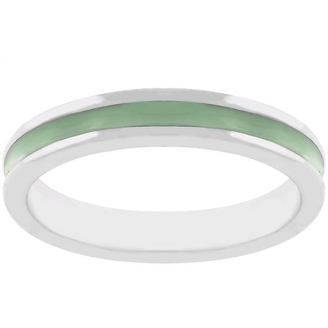 Light Green Enamel Eternity Ring Rings JGI   