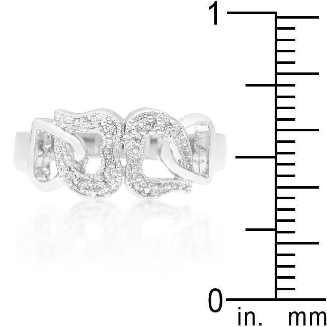Linked Cubic Zirconia Hearts Ring Rings JGI   