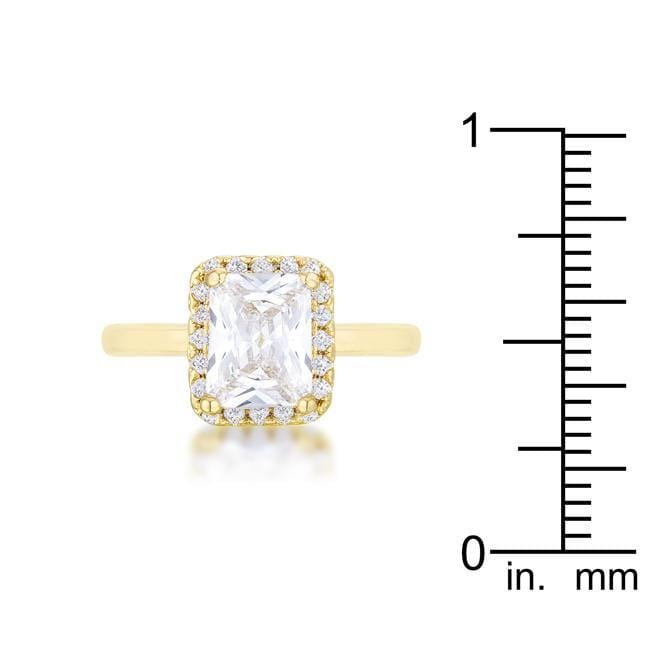 Cubic Zirconia Radiant Cut Ring | The Catania | Gold-Plated Rings JGI   