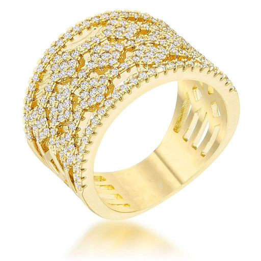 Marlene 0.6ct CZ 14k Gold Wide Band Cocktail Ring Rings JGI   