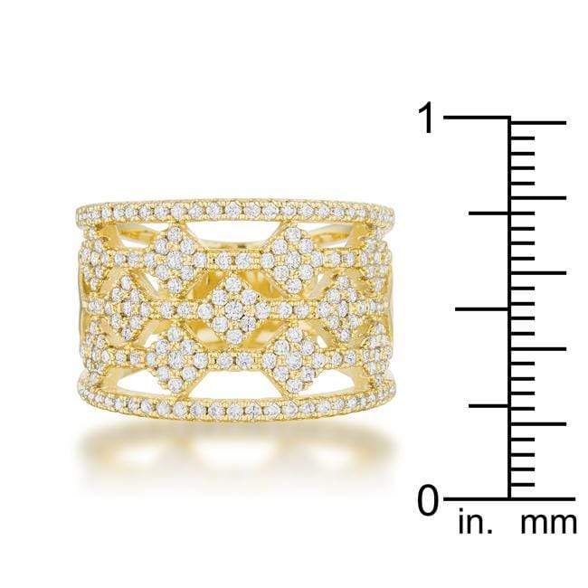 Marlene 0.6ct CZ 14k Gold Wide Band Cocktail Ring Rings JGI   