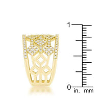 Thumbnail for Marlene 0.6ct CZ 14k Gold Wide Band Cocktail Ring Rings JGI   