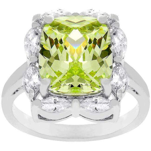 Marquise Framed Apple Green Ring Rings JGI   