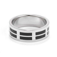 Thumbnail for Mens 8MM Stainless Steel and Black Enamel Band Rings JGI   