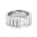 Mens 8MM Stainless Steel Band with Tension Set Radiant Cut CZ Rings JGI   