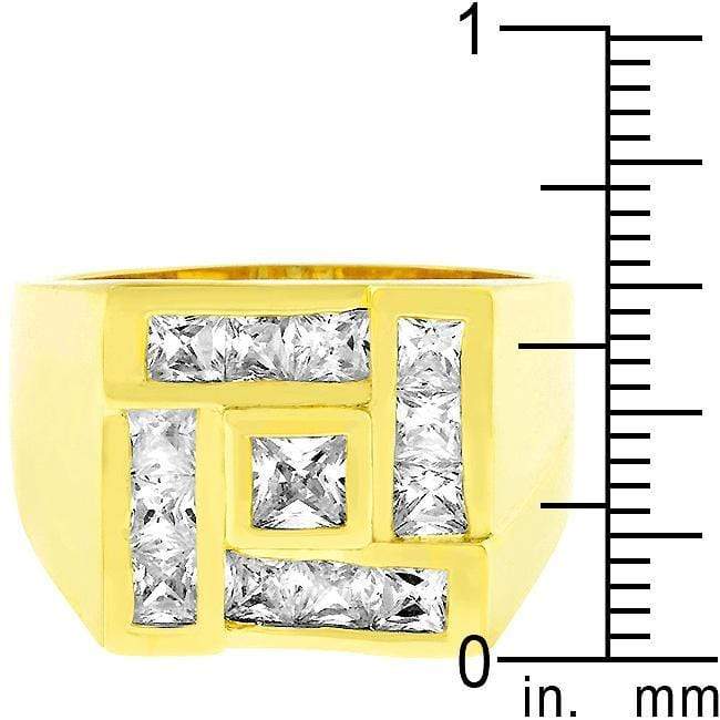 Mens Pave Shiny Goldtone Ring Rings JGI   