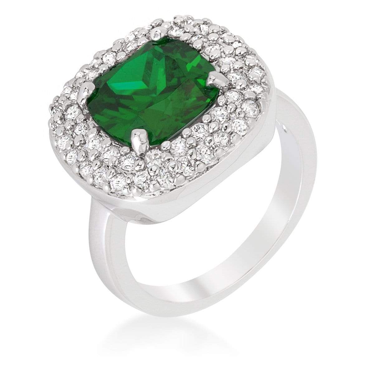 Micropave Green Bridal Cocktail Ring Rings JGI   