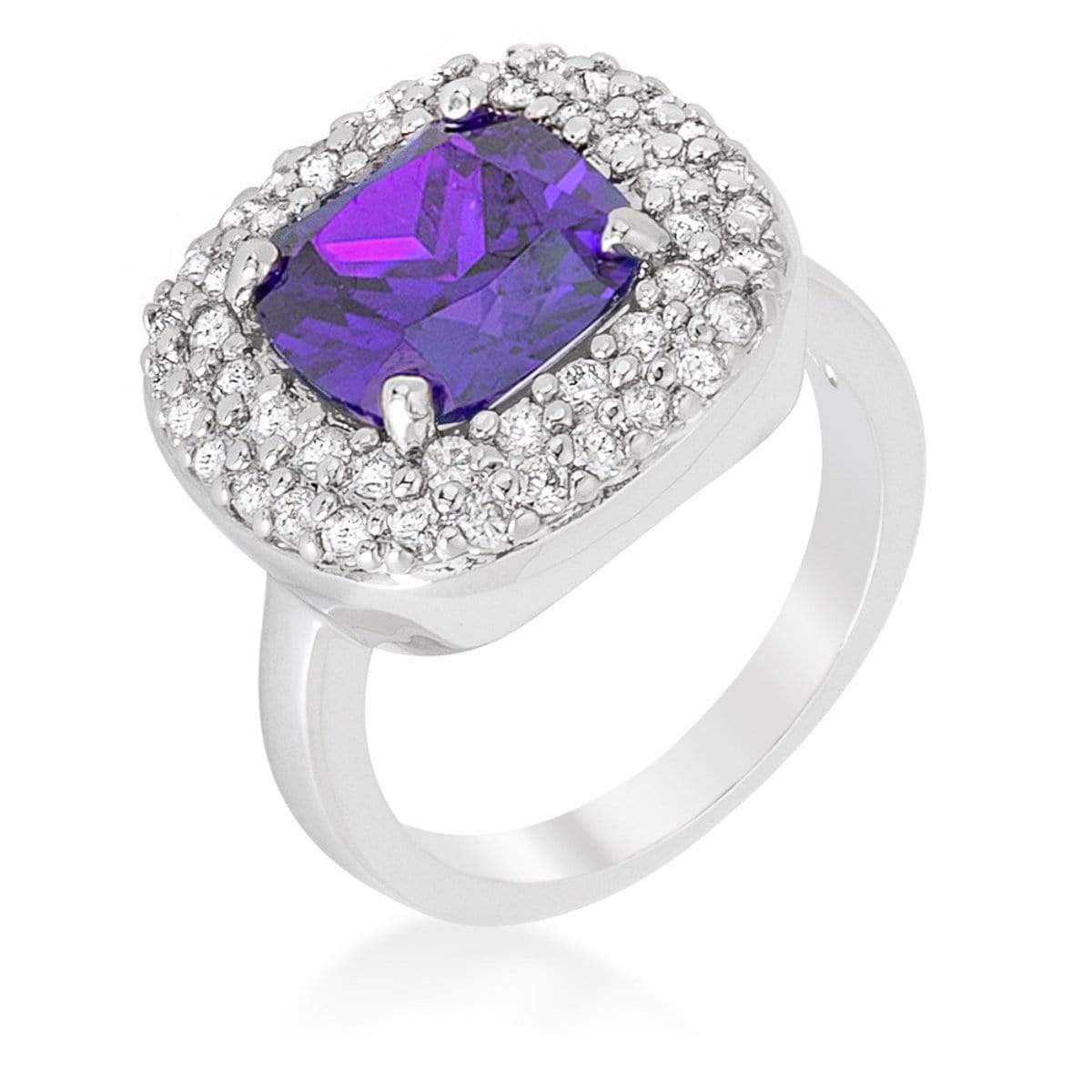Micropave Purple Bridal Cocktail Ring Rings JGI   