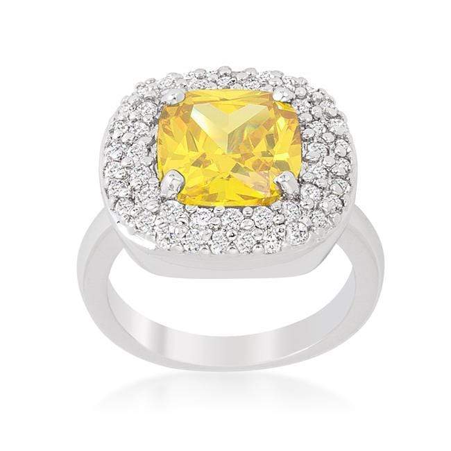 Micropave Yellow Bridal Cocktail Ring Rings JGI   