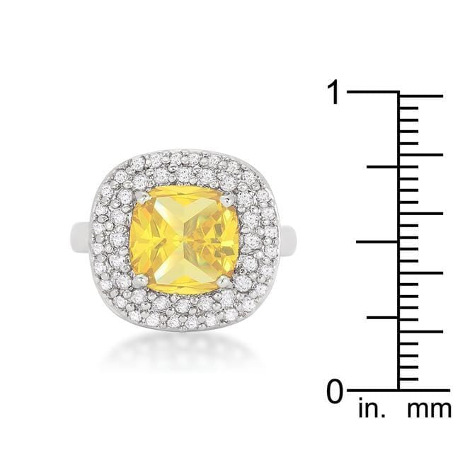 Micropave Yellow Bridal Cocktail Ring Rings JGI   