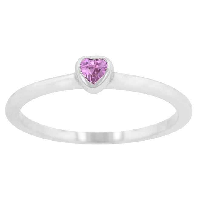 Mini Pink Heart Solitaire Ring Rings JGI   