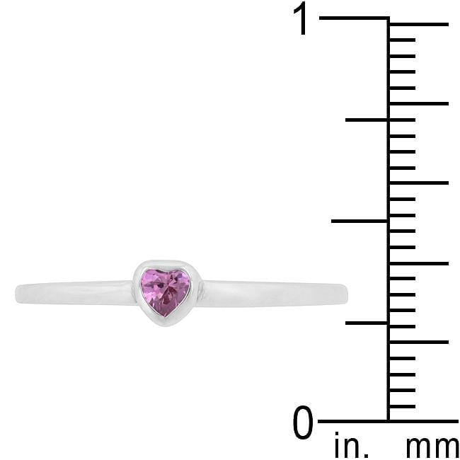 Mini Pink Heart Solitaire Ring Rings JGI   