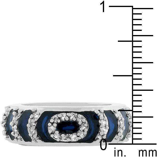 Navy Blue Enamel Ripple Ring Rings JGI   