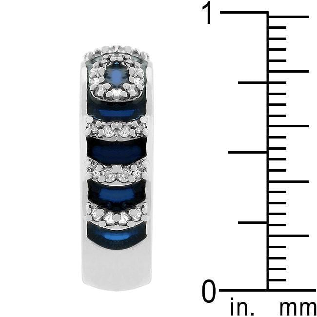 Navy Blue Enamel Ripple Ring Rings JGI   