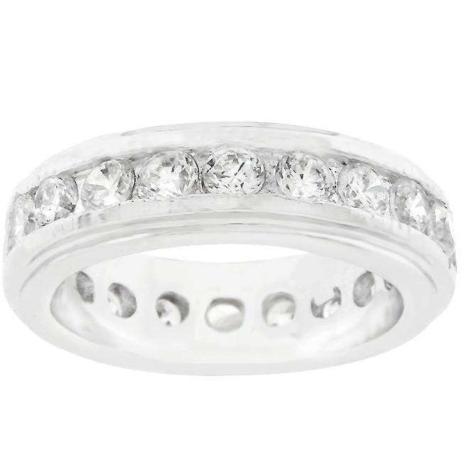 New England Eternity Ring in Rhodium Plated Rings JGI   