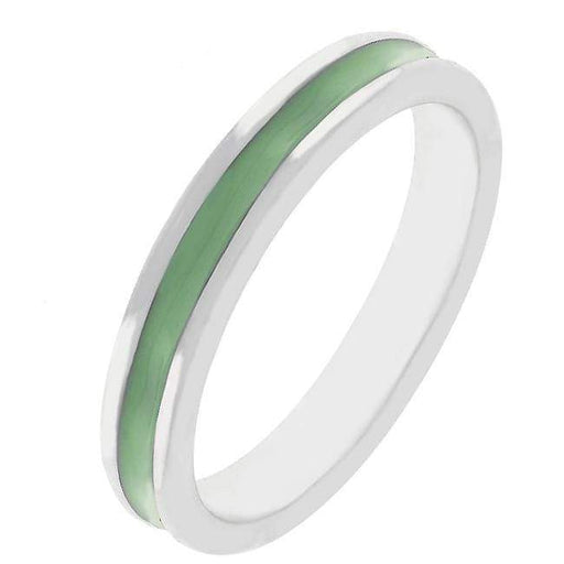 Olive Green Enamel Eternity Ring Rings JGI   