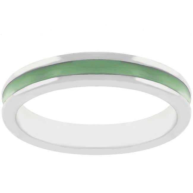 Olive Green Enamel Eternity Ring Rings JGI   