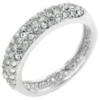 Thumbnail for Pave Crystal Silvertone Band Rings JGI   